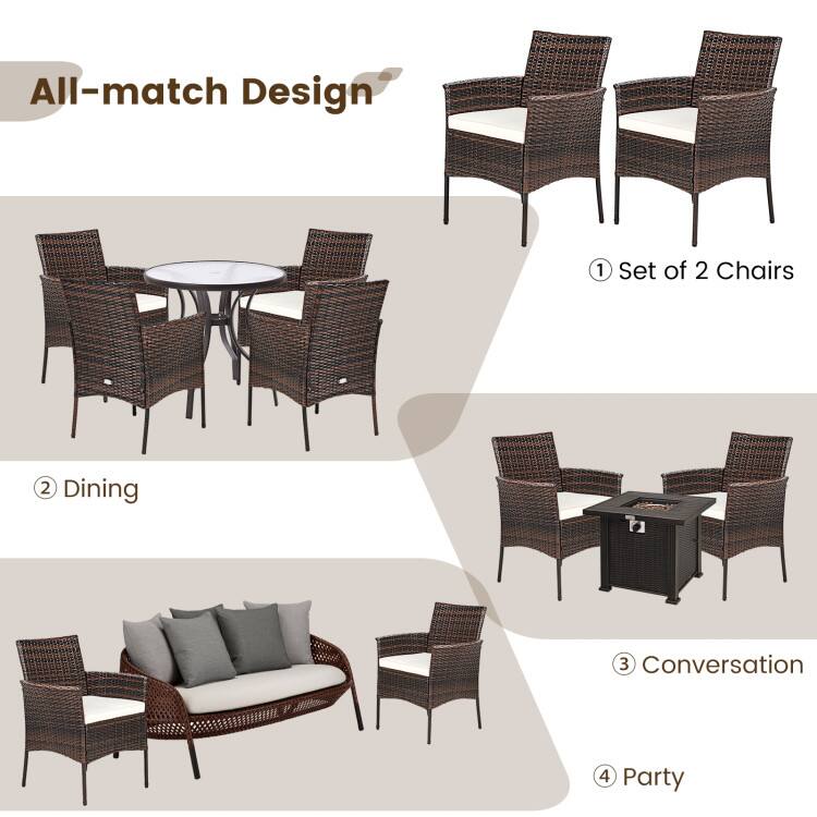All-match Design

1. Set of 2 Chairs
2. Dining
3. Conversation
4. Party
