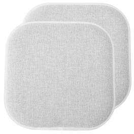 Sweet Home Collection - Alexis Memory Foam No Slip Back 16" x 16" Chair Pad Cushions, 2-Pack - Gray/White