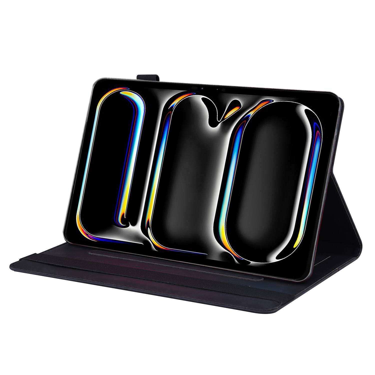 Alt View 1. Dteck - for iPad Air 13 Inch Case M4 2026 / M3 2025 / M2 2024, Matte PU Leather Folio Stand Cover with Credit Card Slots - Black.