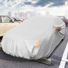 Mondawe - 193" Universal Fit Sedan Car Cover with Mirror Pockets for Rain Sun UV Protection - Silver-193