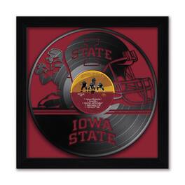 Sporticulture - Iowa State Cyclones Framed 13" x 13" Vinyl Record Art Print - Red