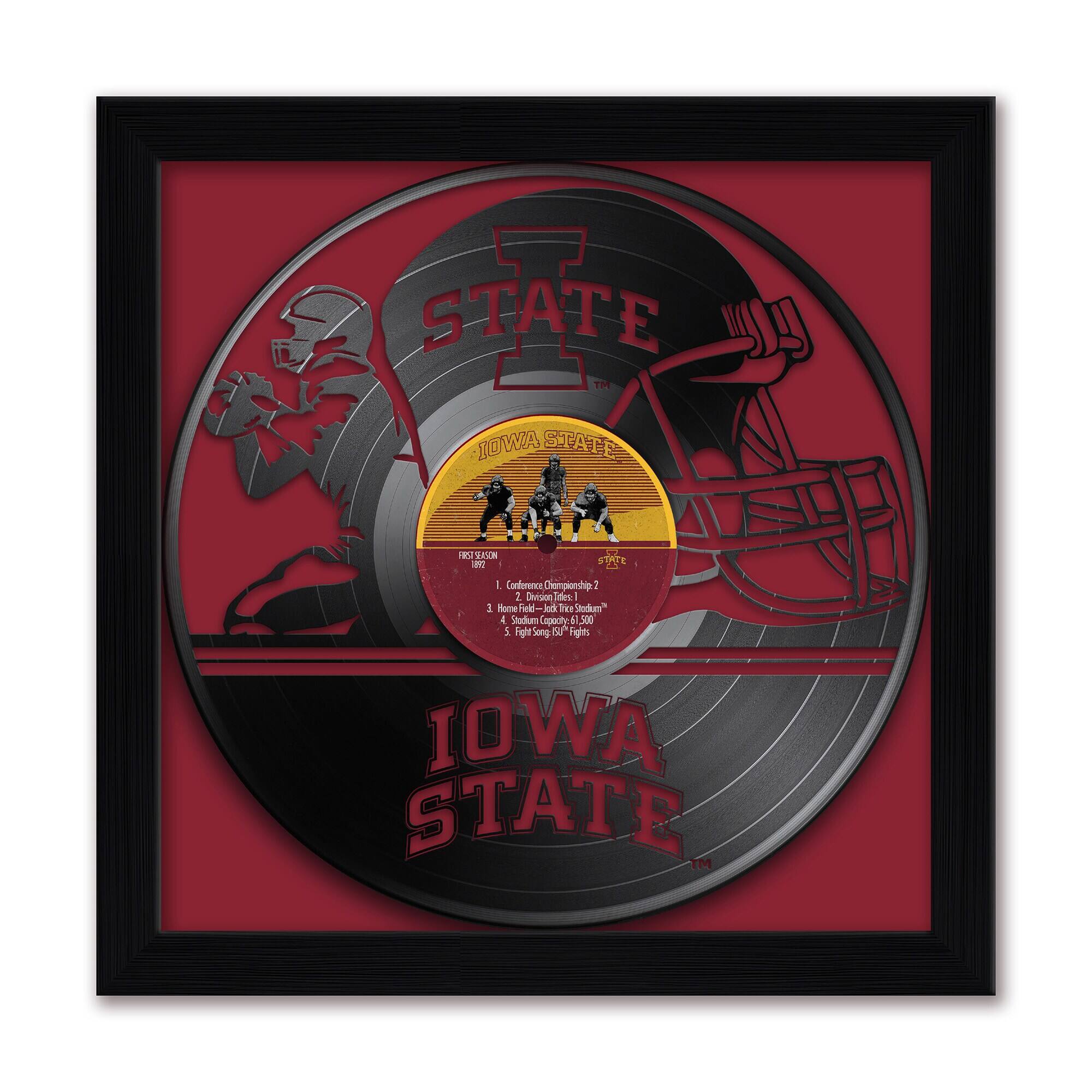 Iowa State Cyclones Framed 13" x 13" Vinyl Record Art Print
