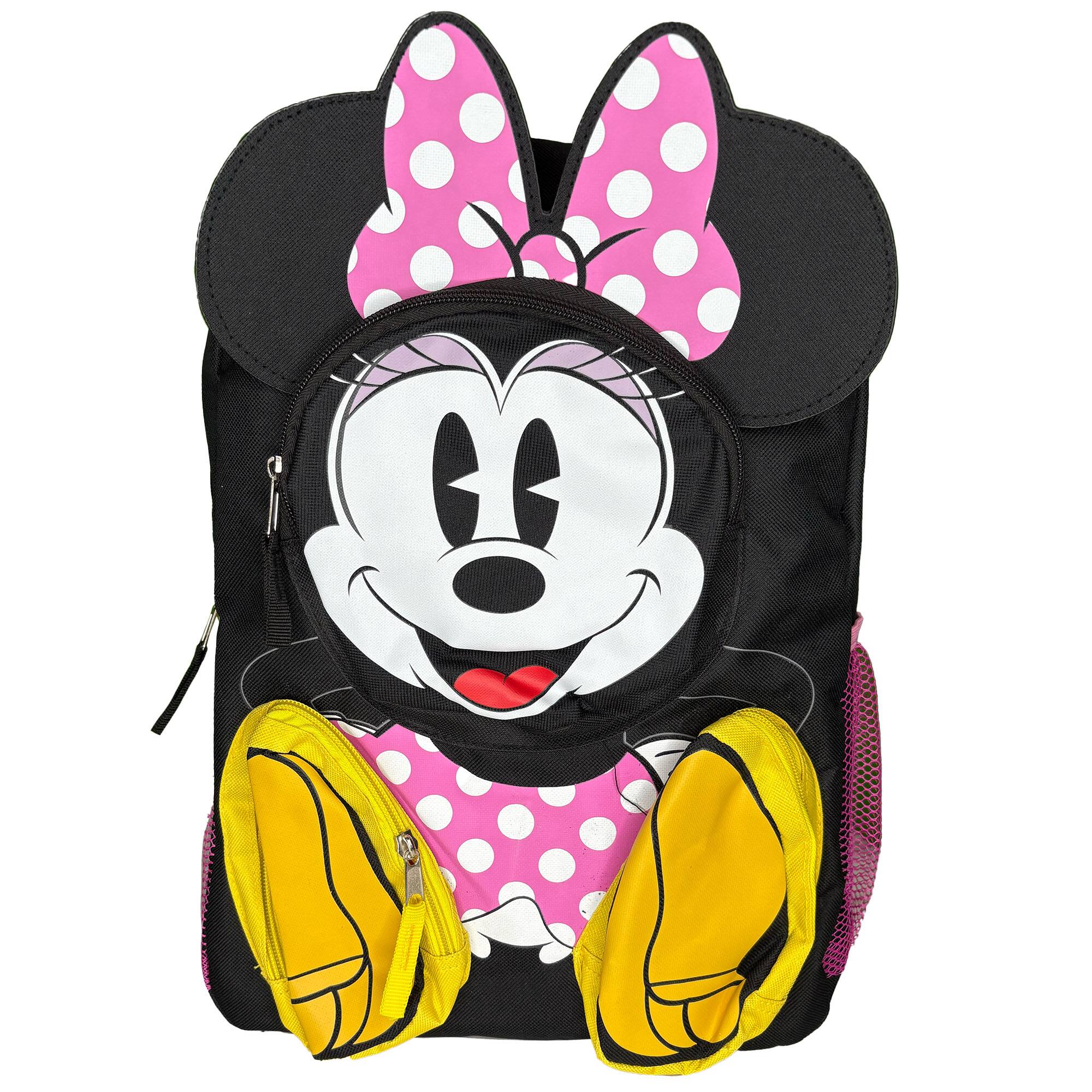 Alt View 1. UPD - Disney Minnie Mouse Front Body 16" Backpack with 3D 3 Zipper Pockets - Multicolored.
