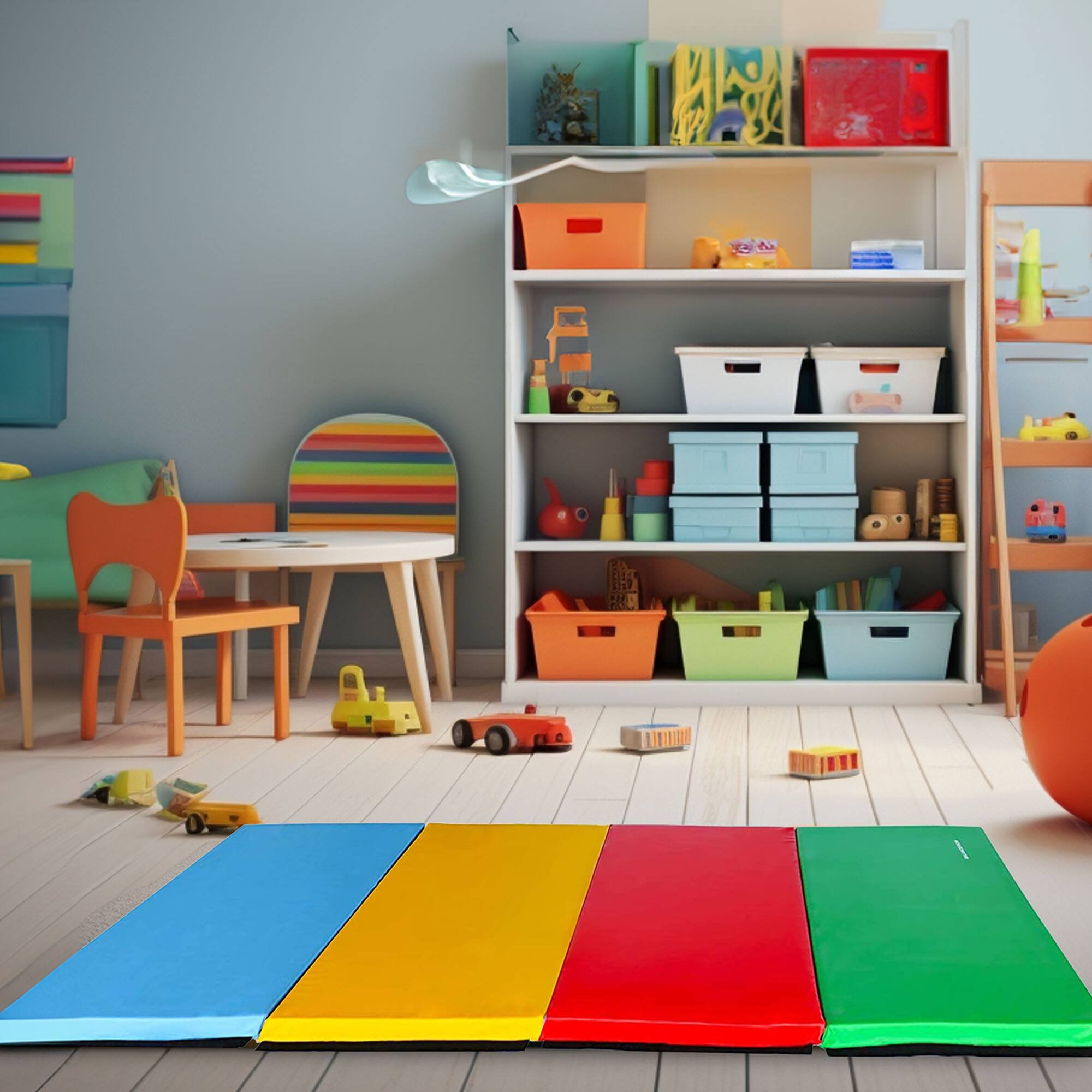 Alt View 3. BalanceFrom Fitness - BalanceFrom Fitness 120 x 48" Folding Gymnastics Exercise Mat, Multi (2 Pack) - Multi.