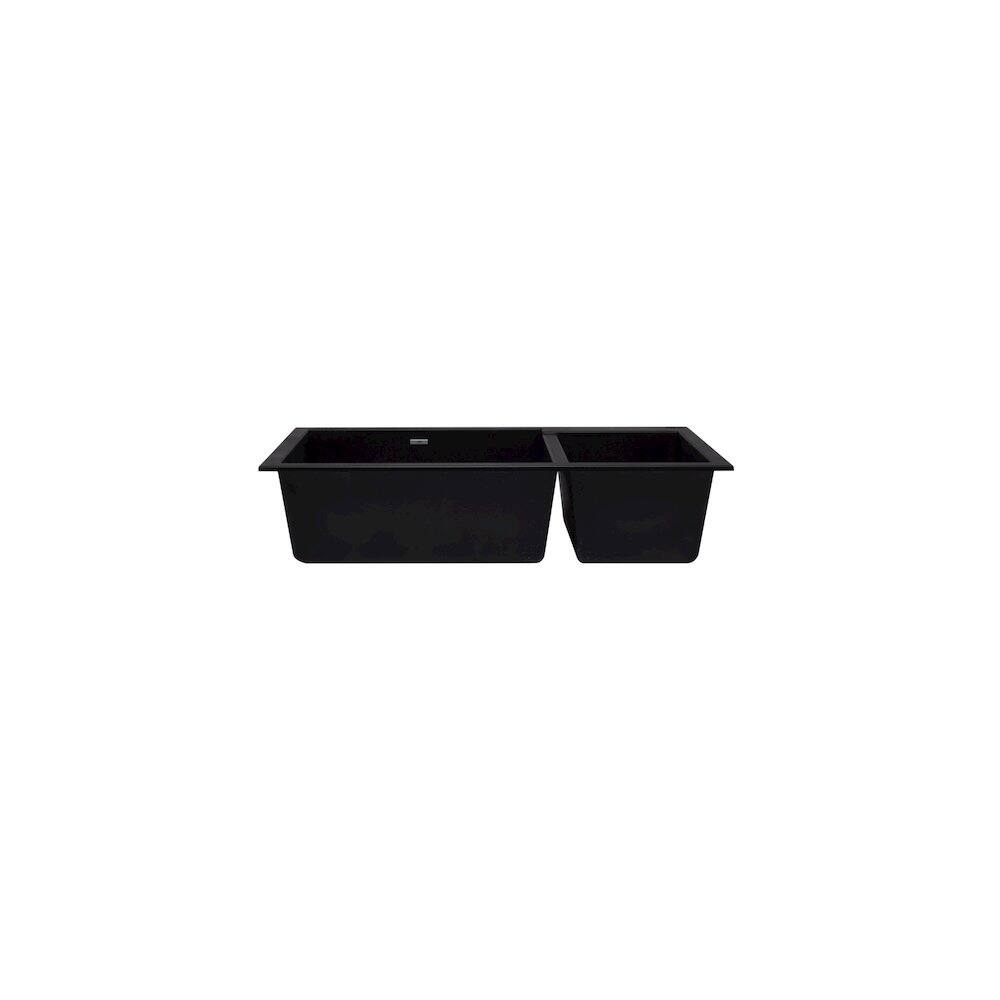 Alt View 2. Alfi - ALFI brand Black 34 Double Bowl Undermount Granite Composite Kitchen Sink - Black.