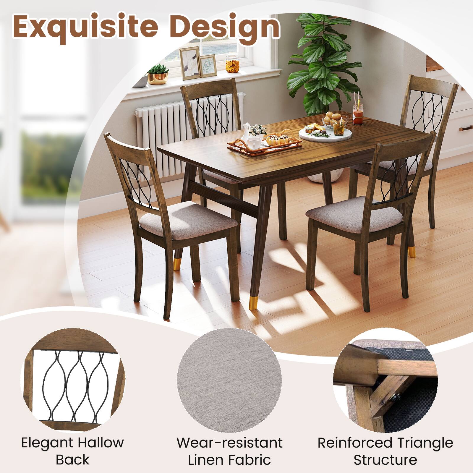 Exquisite Design

Elegant Hollow Back

Wear-resistant Linen Fabric

Reinforced Triangle Structure