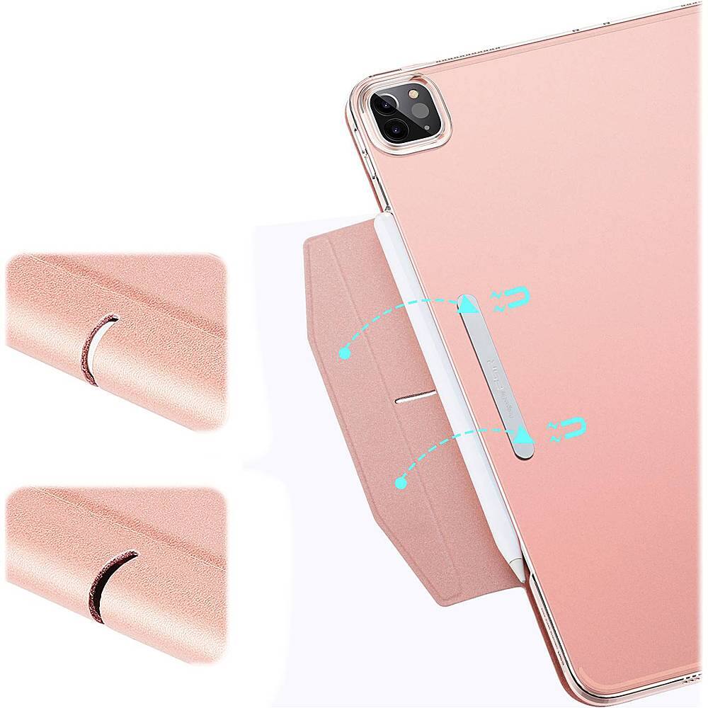 Alt View 16. SaharaCase - ESR Folio Case for Apple iPad Pro 11" (2nd, 3rd, and 4th Gen 2020-2022) - Rose Gold.