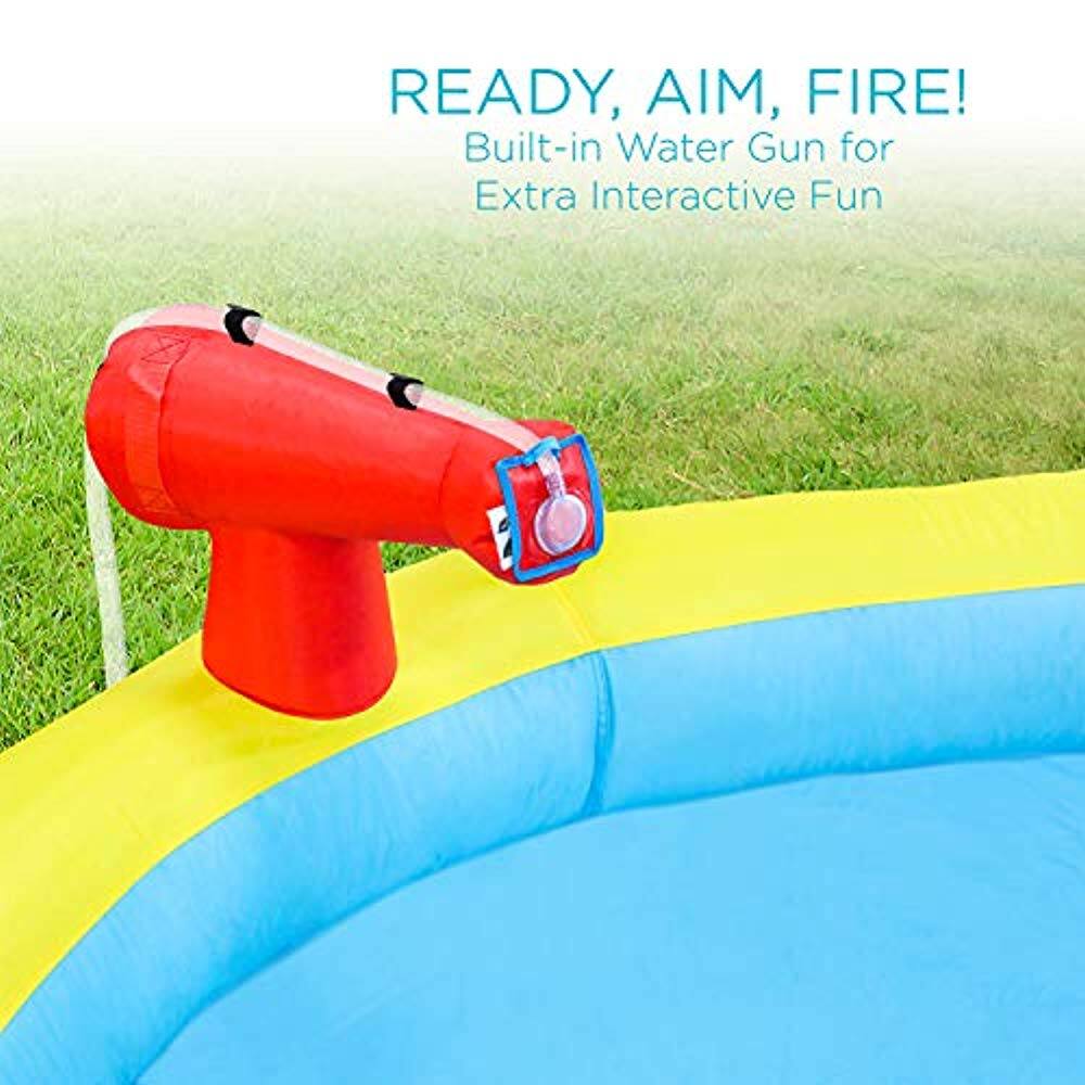 READY, AIM, FIRE!  
Built-in Water Gun for Extra Interactive Fun