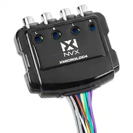 NVX - XMICROLOC4 | 600W 4-Channel Speaker Cable to RCA Adjustable Line Output Converter with Remote Turn On Trigger
