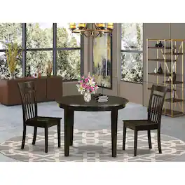 East West Furniture - 3 PC Kitchen nook Dining set-Table and 2 Kitchen Chairs - Cappuccino