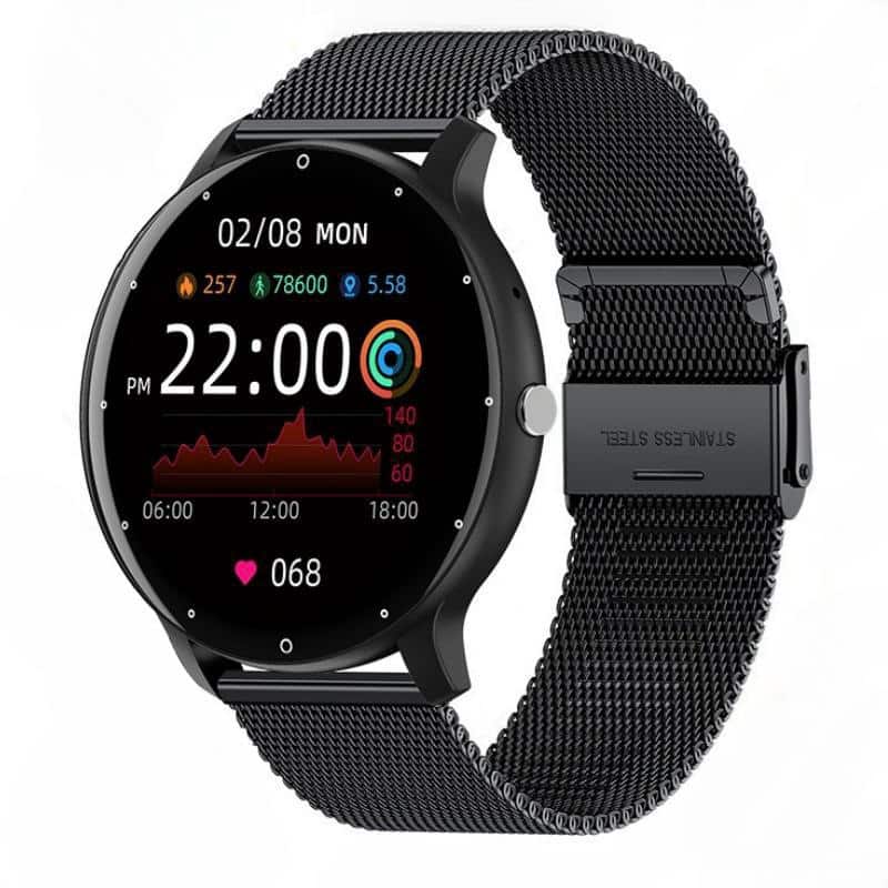 YONWAY - 1.28" HD Smart Watch, Fitness Tracker Watch with Bluetooth Calling, Heart Rate and Sleep Monitor for iPhone & Android - Black - (2025)