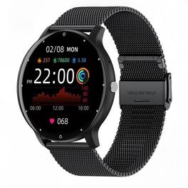 YONWAY - 1.28" HD Smart Watch, Fitness Tracker Watch with Bluetooth Calling, Heart Rate and Sleep Monitor for iPhone & Android - Black - (2025)