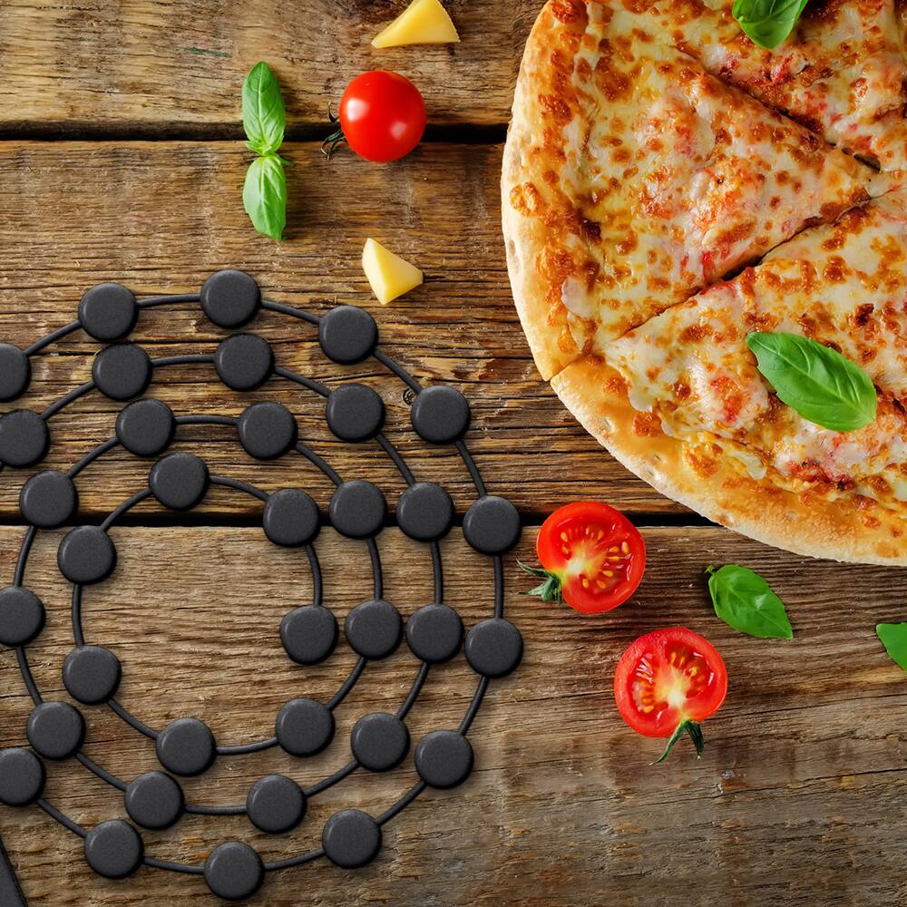 Alt View 2. Empava - 46-in L Multi-Purpose Silicone Pizza Tools Pie Weights Chain and Trivet - Black.