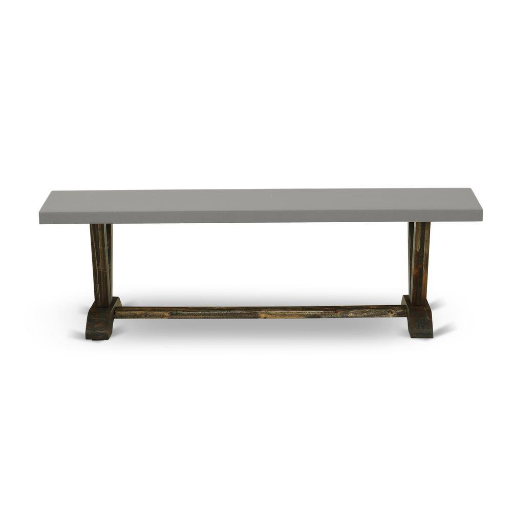 Front. East West Furniture - East West Furniture V-Style Modern Dining Room Bench with Solid Wood Seat - Brown.