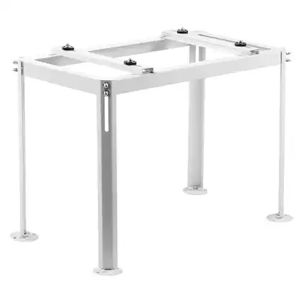 Front. VEVOR - Mini Split Ground Stand, Adjustable Anti-Vibration Mini Split Stand for 9000-18000 BTU Ductless Air Conditioner Heat - White.