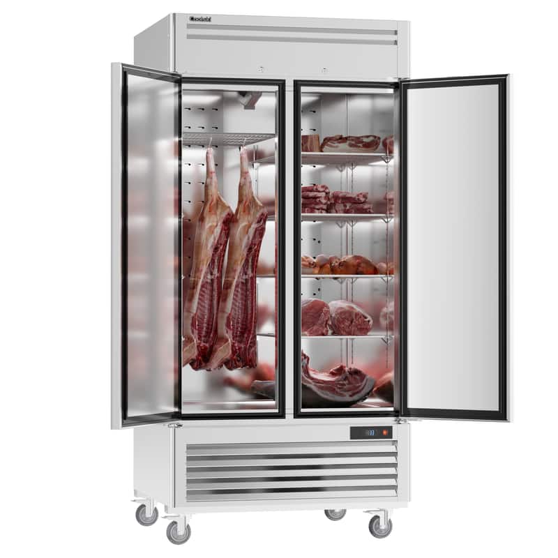 Coolski - 40 in. 35 cu. ft. Auto / Cycle Defrost Commercial Freezer Reach in 2 Door Upright Freezer - Stainless Steel