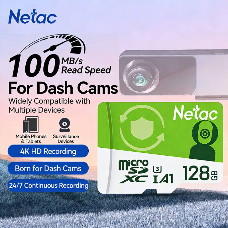 Netac 100 MB/s Read Speed For Dash Cams Widely Compatible with Multiple Devices Netac Mobile Phones Surveillance & Tablets Devices 4K HD Recording Born for Dash Cams 24/7 Continuous Recording micro SD XC IA1 128 GB