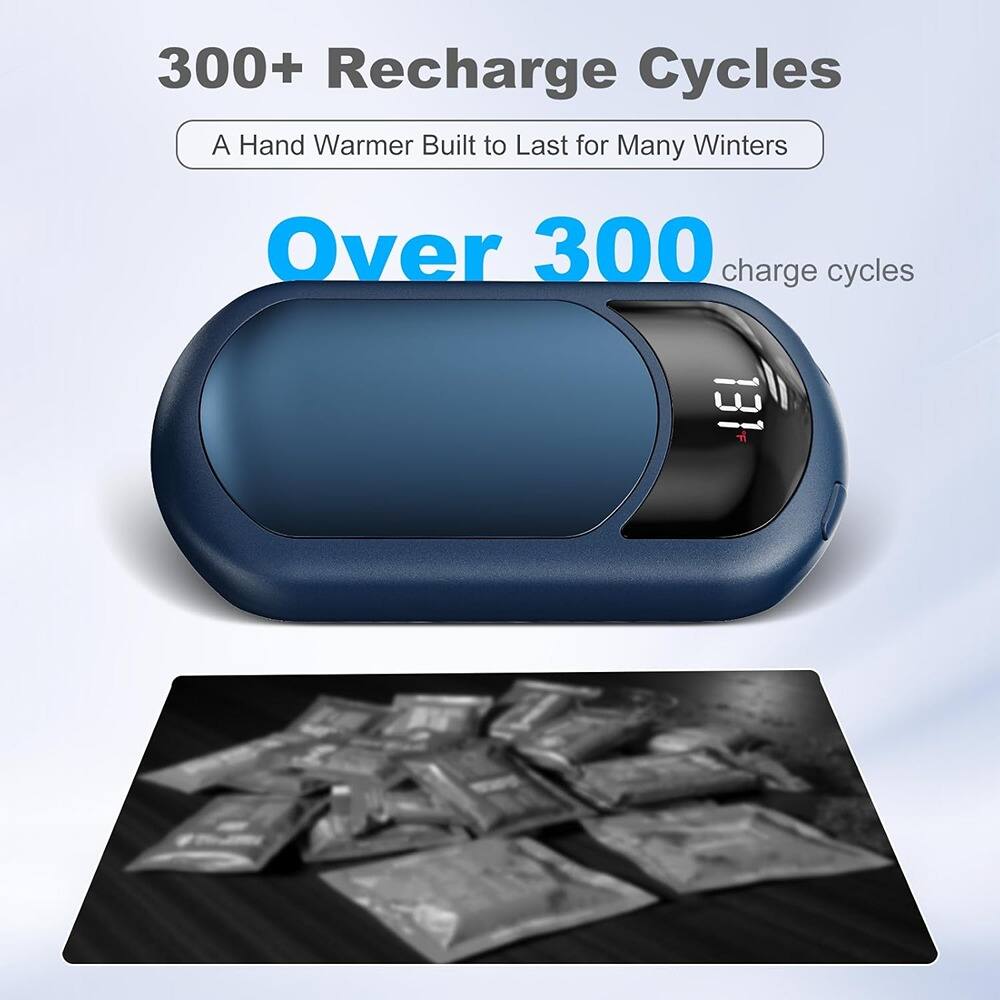 300+ Recharge Cycles  
A Hand Warmer Built to Last for Many Winters  

Over 300 charge cycles