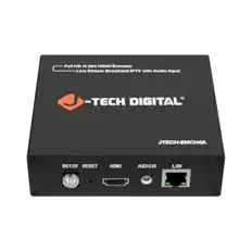 Full HD H.264 HDMI Encoder Live Stream Broadcast IPTV with Audio Input -TECH DIGITAL JTECH-ENCH4A + DC12V RESET HDMI AUDIO IN LAN + +