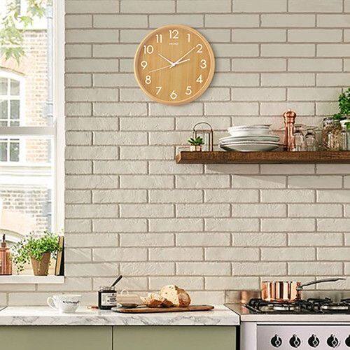 Angle. Seiko - Seiko 12" Shinrin Wall Clock - Light Brown - Light Brown.