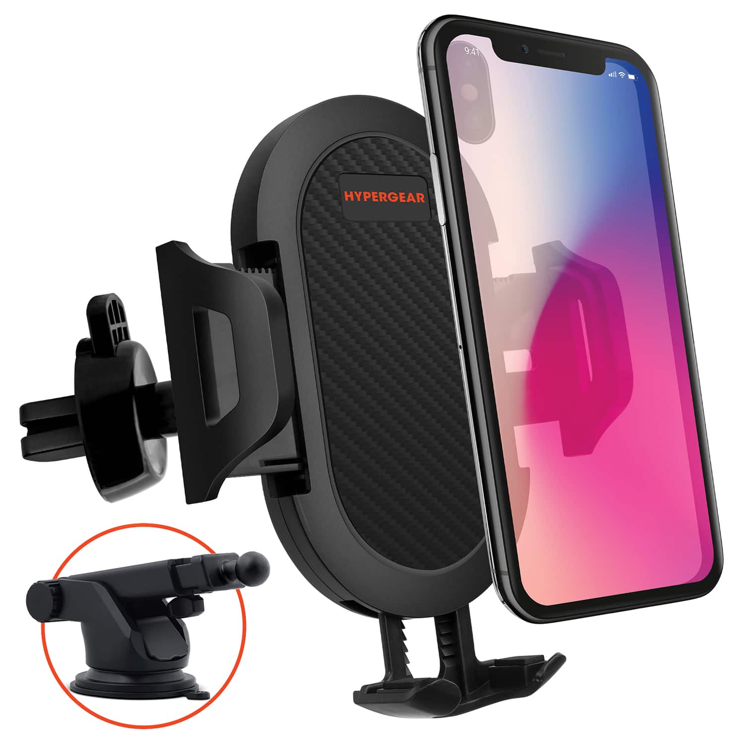 HyperGear - 3-in-1 Phone Mount Kit - Black