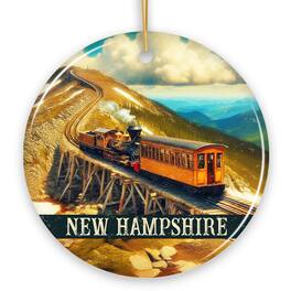 OrnamentallyYou - Scenic New Hampshire Mount Washington Cog Railway Ornament, American Northeast Landmark Christmas - Multi-colored