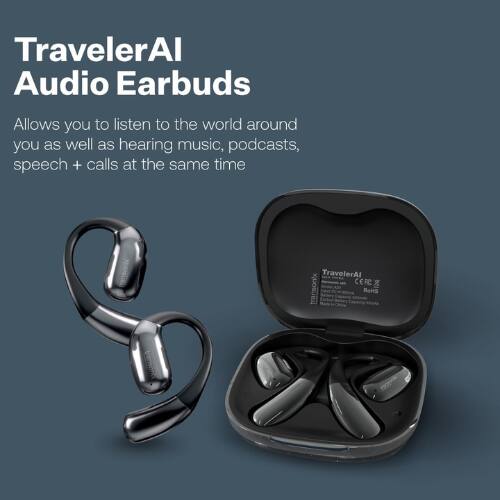 TravelerAl Audio Earbuds

Allows you to listen to the world around you as well as hearing music, podcasts, speech + calls at the same time
