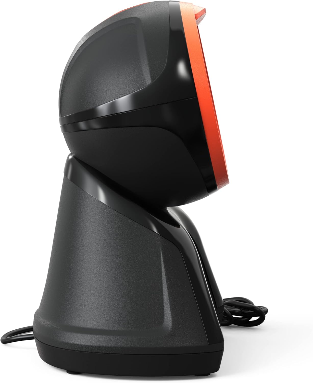 Left. Ambir Technology Inc - Ambir DB100 Hands Free Plug & Play Omni-Directional Desktop USB 1D, 2D and QR Barcode Scanner - Black/Orange - Black and Orange.