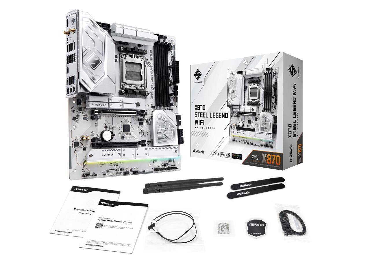E RZING 23 M I REMOR Red SM LEGEND STEEL OLBX XB70 STEEL LEGEND WiFi /SReck HOmE WIF 3  WiFi LEGEND OLBX STEEL ANDO SRock X870 MYZEN X870 I ARech ASRed ASReds ASReck Regulatory Niosi Motherboard Quick Installation Cimide ASReck
