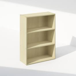 Furinno - Simple Open Shelf, Bookcases, 3-Tier - Steam Beech