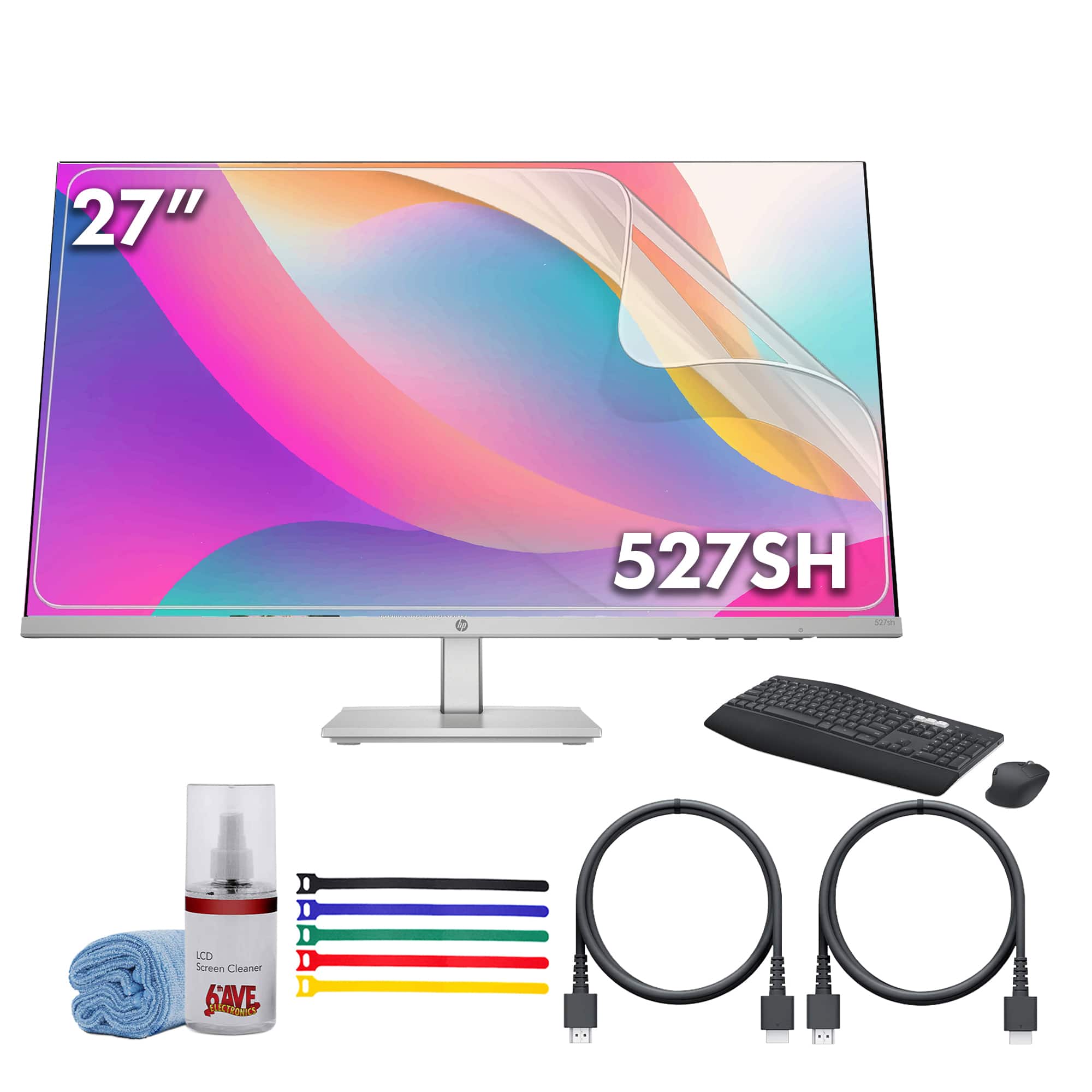 HP - Series 5 27 inch FHD Height Adjust Monitor - 527sh Bundle