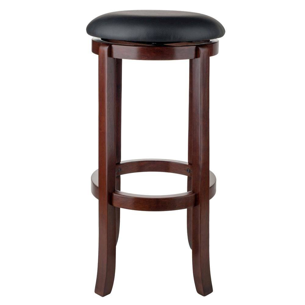 Left. FurniFact - Bar Stool - Walnut / Black.