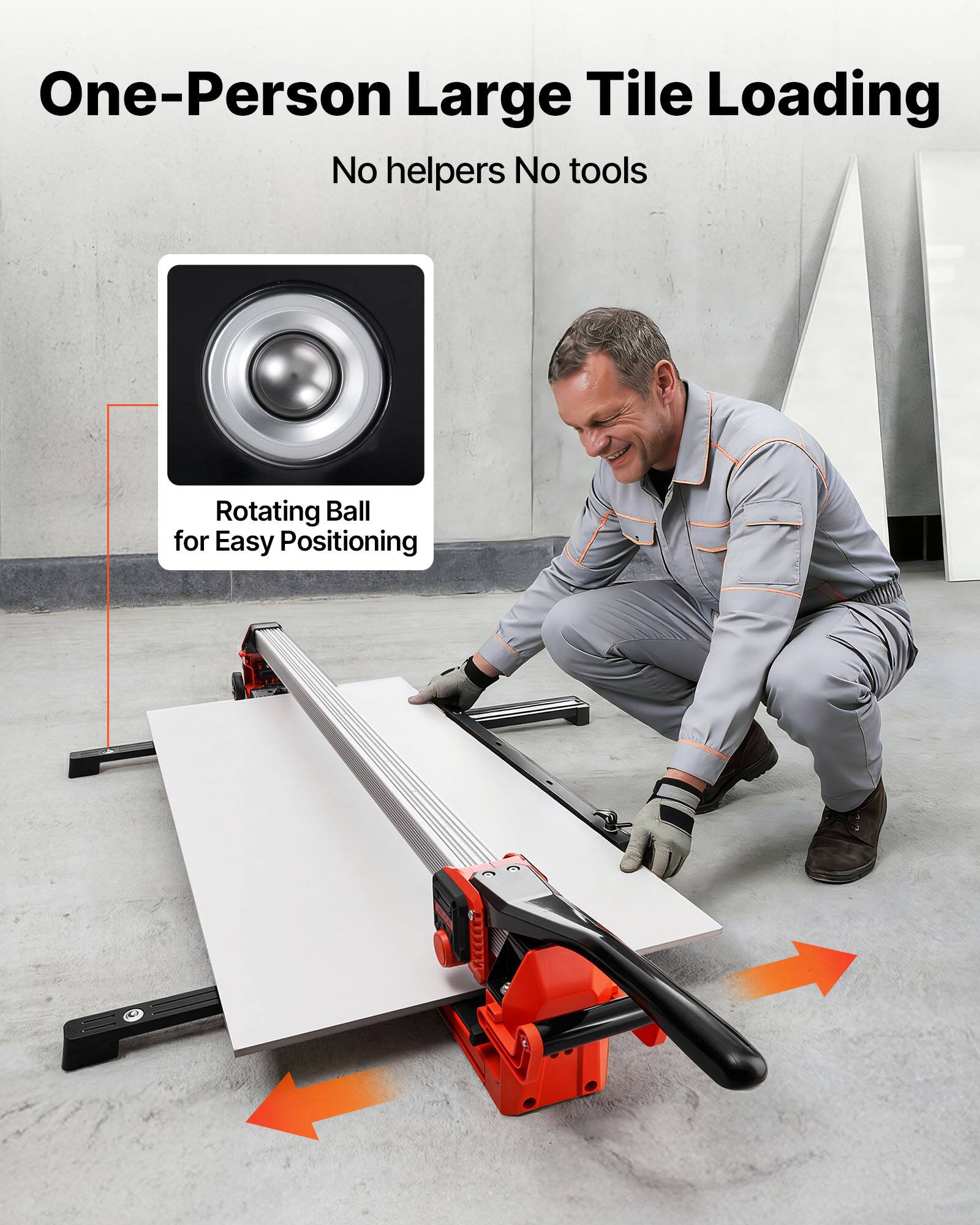 VEVOR 47.2 Inch Manual Tile Cutter, Upgraded Rail and Sliding Head ...