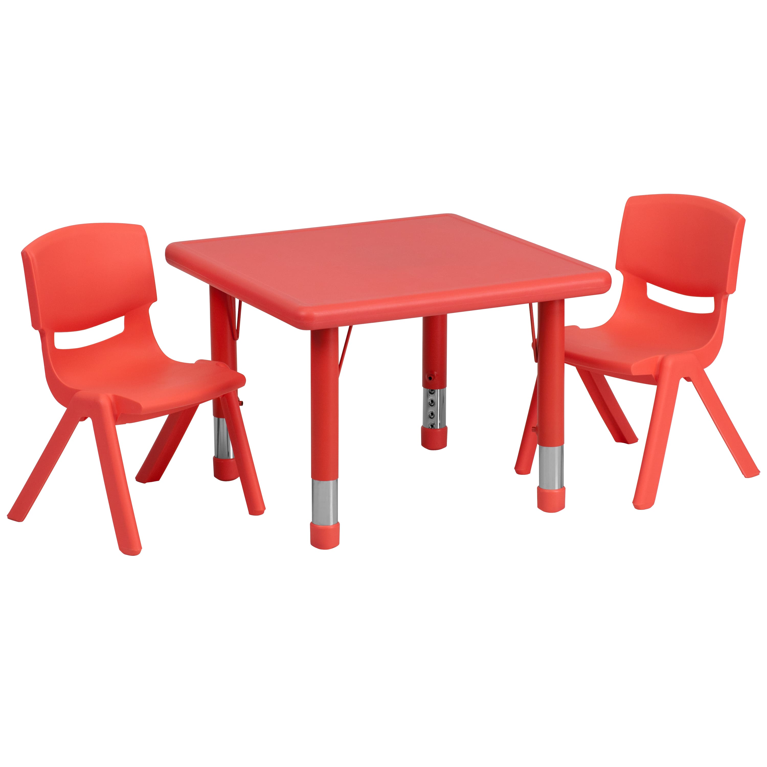 "Alamont Home - 24"" Square Plastic Height Adjustable Activity Table Set with 2 Chairs - Red" price history on PriceWatchPro