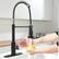 Alt View 4. Boyel Living - Black and Brushed Nickel Single Handle Touchless Pull Down Kitchen Faucet with Deckplate Included - Black & Brushed Nickel.