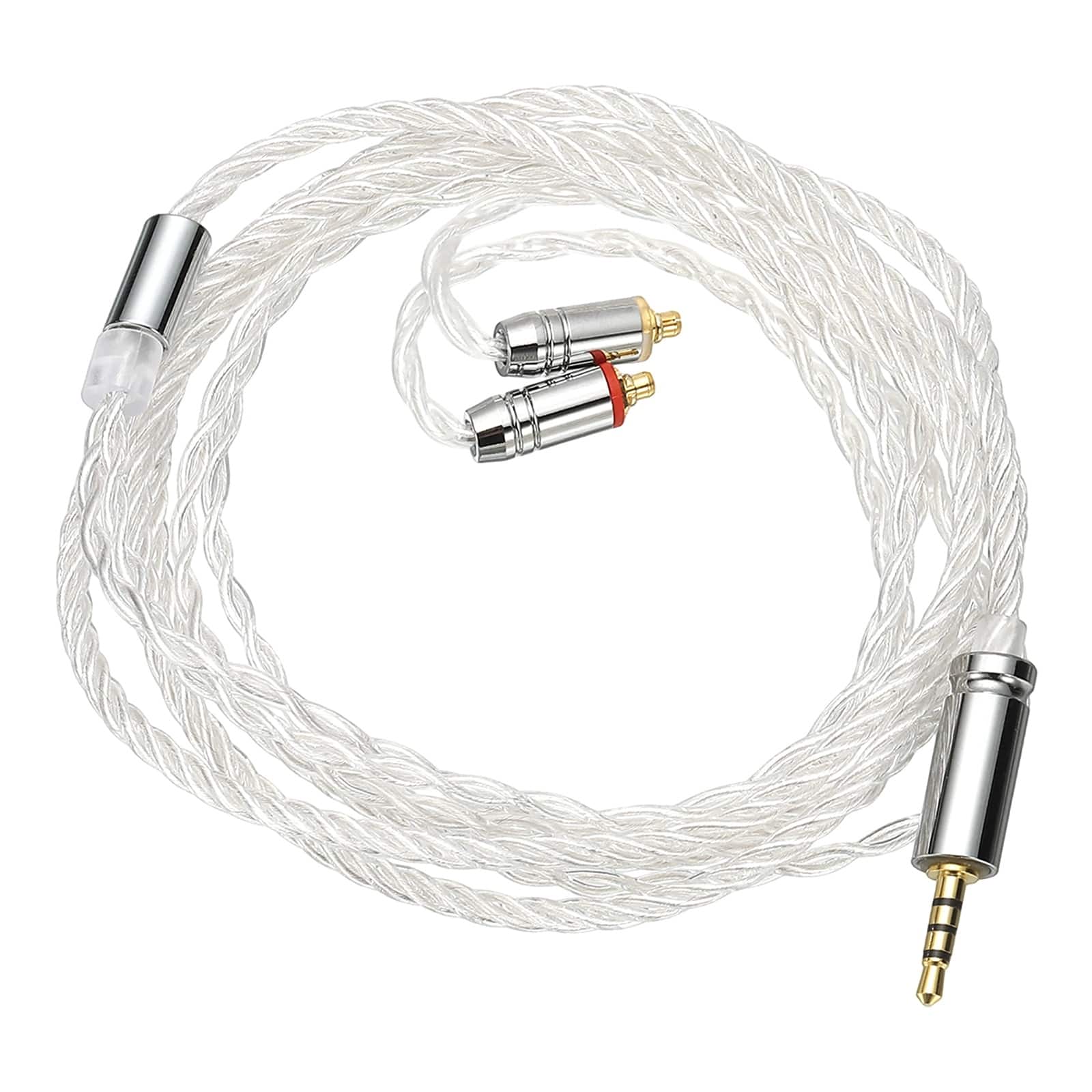 Unique Bargains - IEM Earphone Cable 1.2M, 28AWG 4-Core High Purity -Plated HiFi Replacement for Ananda Arya HE400SE (2.5mm, MMCX) - Silver