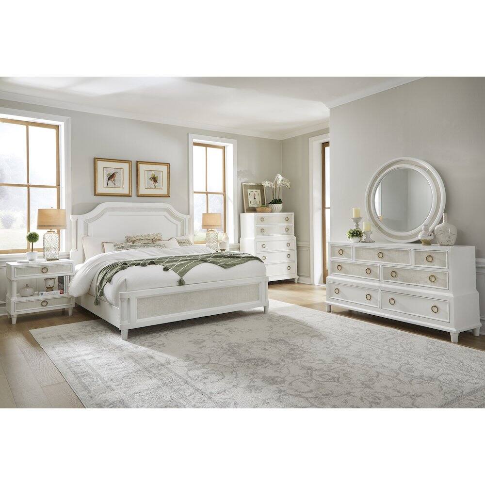 Alt View 1. American Woodcrafters - Switchgrass 2-Drawer with Open Shelf Nightstand - White - White.