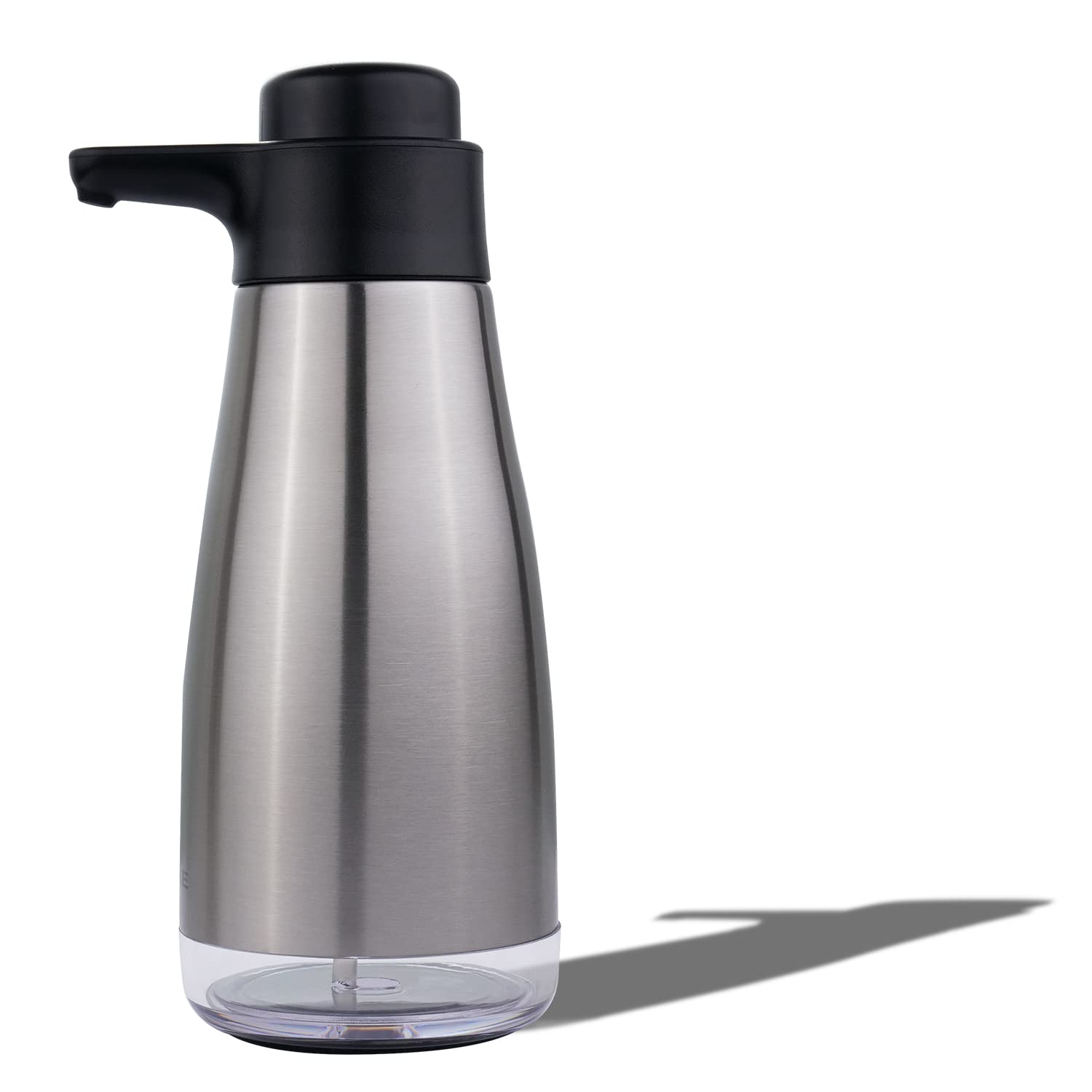 Front. Dapper Styles - 15fl oz Stainless Liquid Soap Dispenser For Dish And Hand - Brushed Stainless Steel Finish-15 oz.