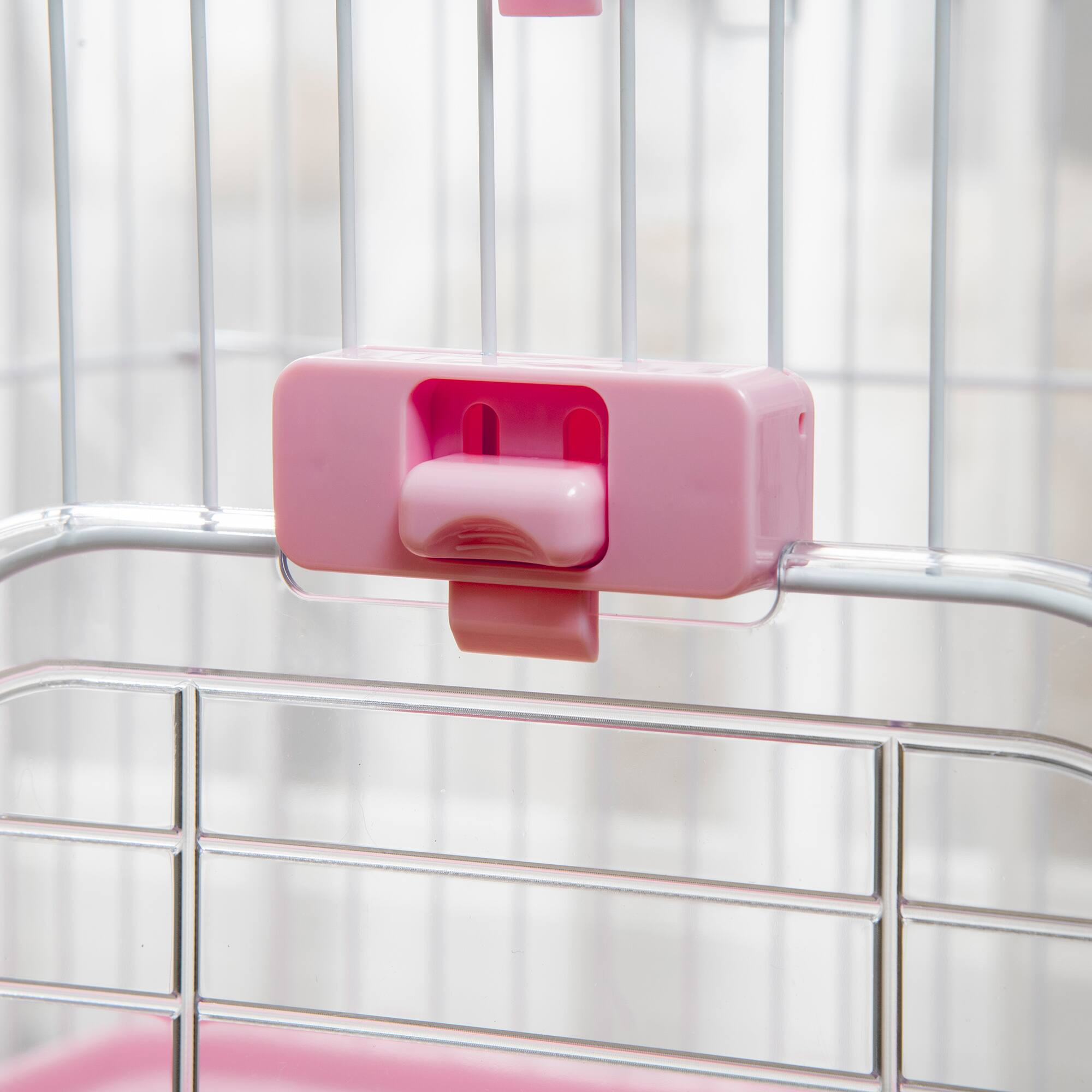 Alt View 4. Pawhut - 2-Level Small Animal Cage Rabbit Hutch with Wheels, Removable Tray, Platform and Ramp for Bunny, Chinchillas.