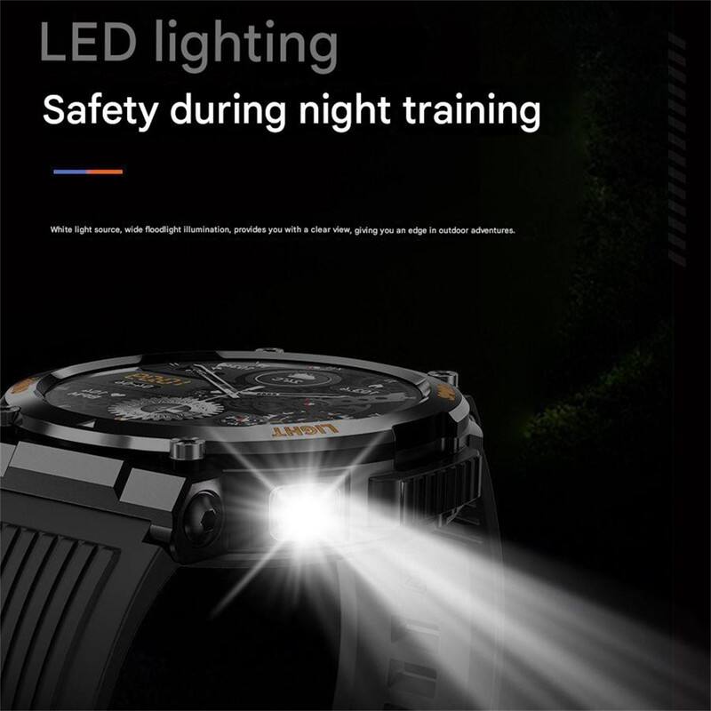 LED lighting  
Safety during night training  

White light source, wide floodlight illumination, provides you with a clear view, giving you an edge in outdoor adventures.