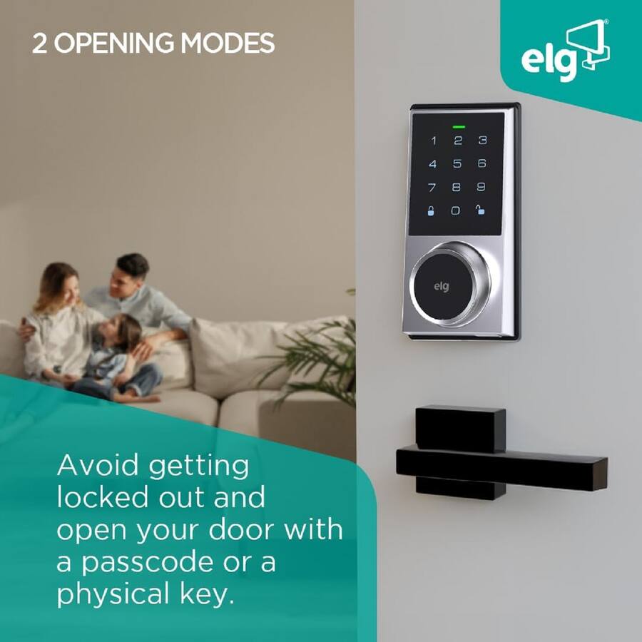 ELG Smart Digital Door Lock with Touchscreen Keypad Auto Lock Fake PIN ...