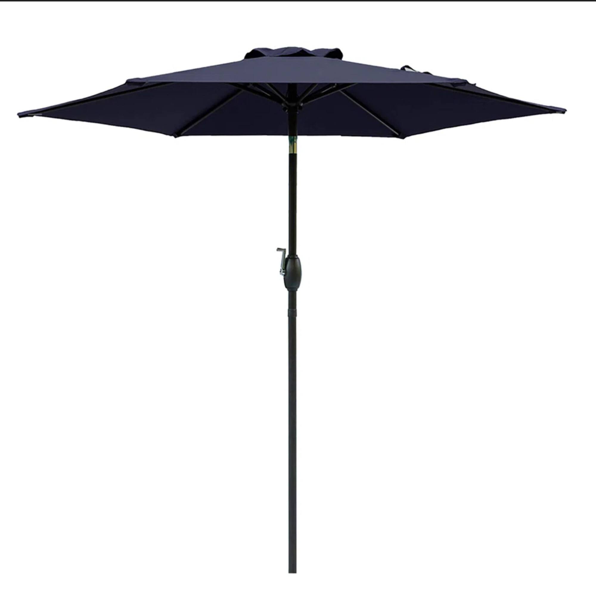 Alt View 6. Mondawe - 7.5 Feet Market Umbrella with Crank Lift & Tilt - Navy Blue.