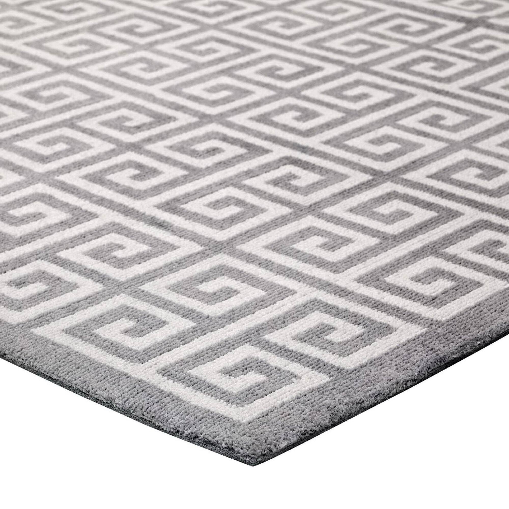 Alt View 1. Modway - Freydis Greek Key Area Rug - White and Light Gray.