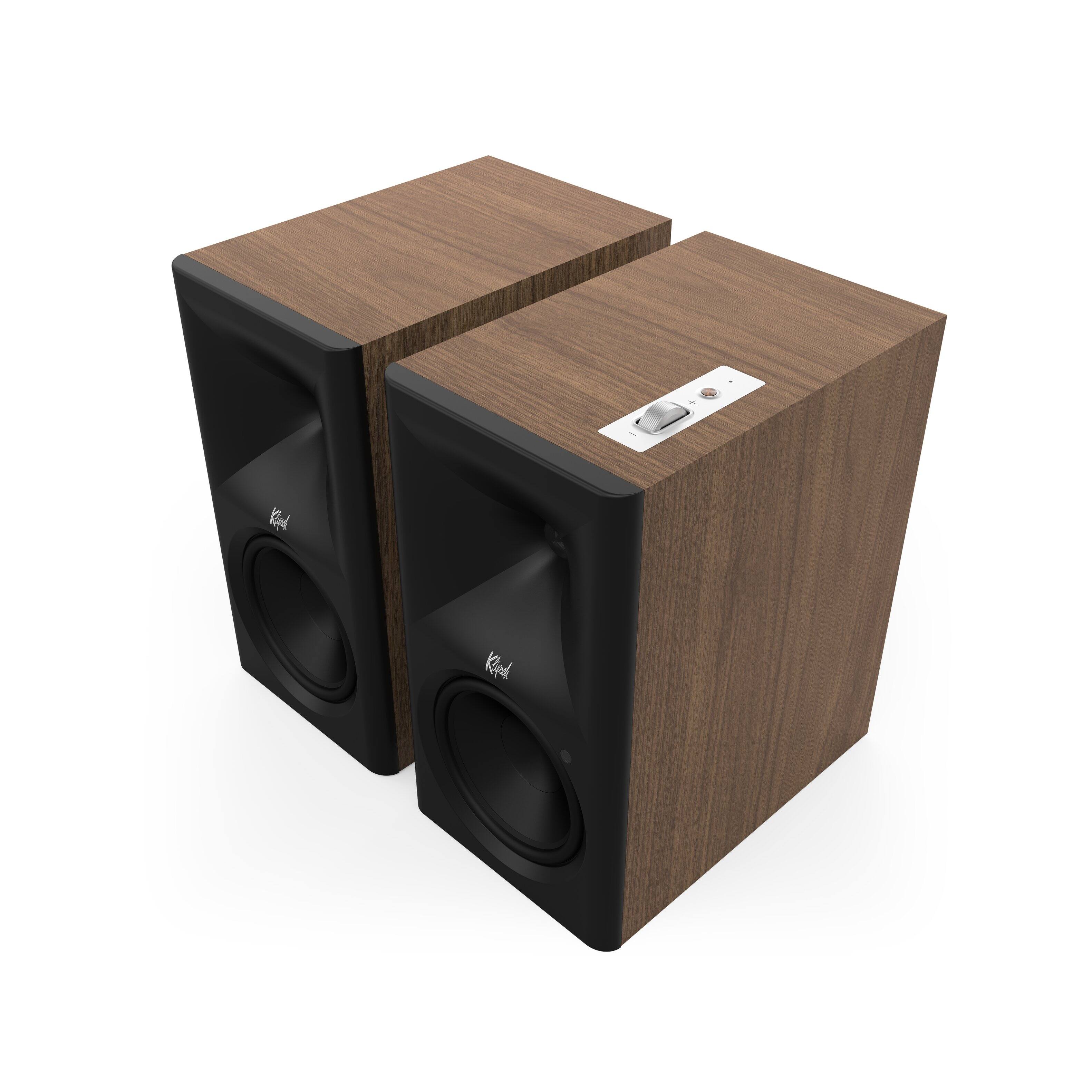 Left. Klipsch - The Sevens II Powered Bookshelf Speakers (Pair) - Walnut.