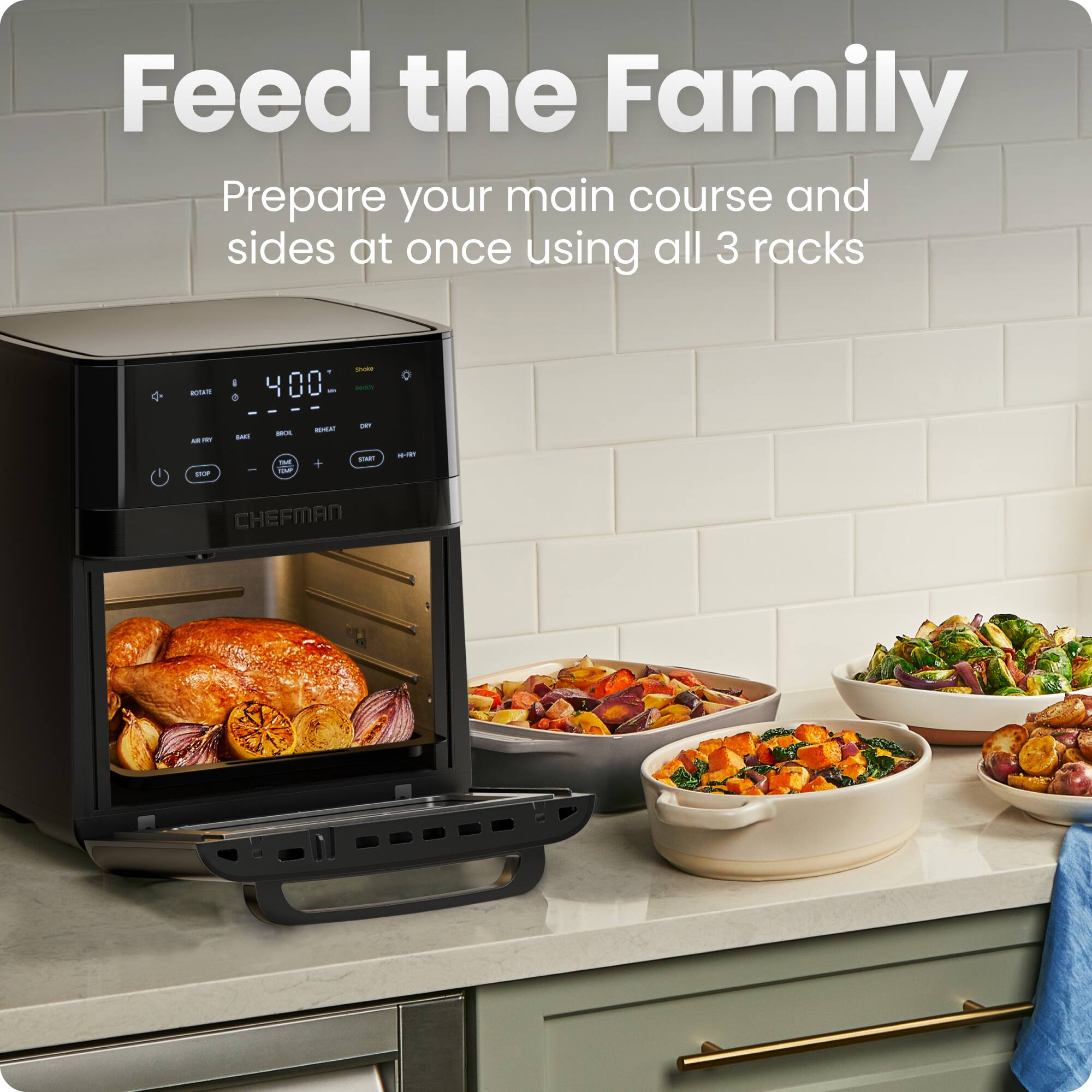 Feed the Family

Prepare your main course and sides at once using all 3 racks

4:00

CHEFMAN
