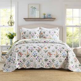 MarCielo - 3-Piece Botanical Print Bedspread Set Quilted Floral Coverlet - Multiple colors