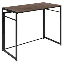 Emma + Oliver - Home Office Folding Computer Desk - Laptop Desk - Rustic