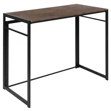 Front. Emma + Oliver - Home Office Folding Computer Desk - Laptop Desk - Rustic.