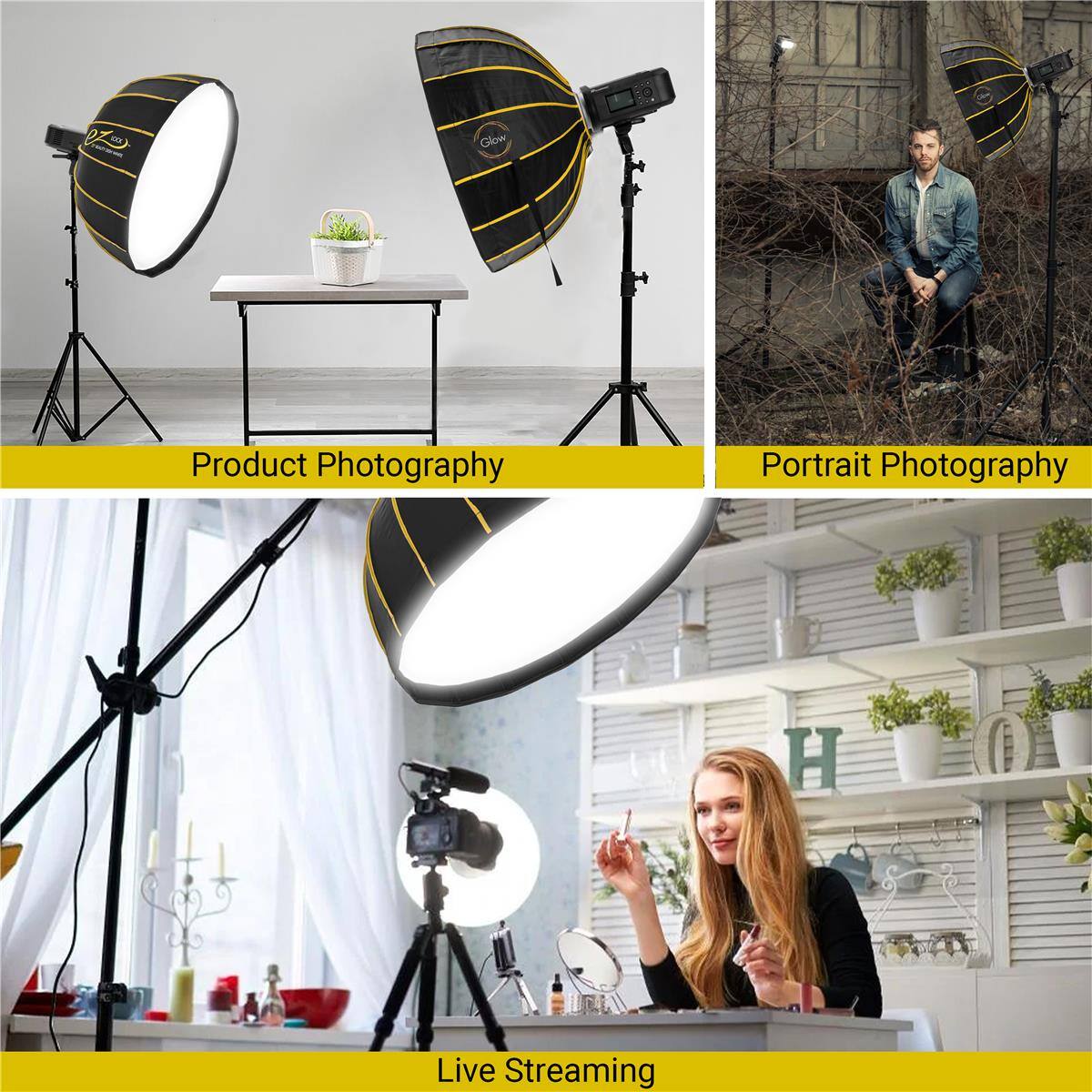 Product Photography  
Portrait Photography  
Live Streaming