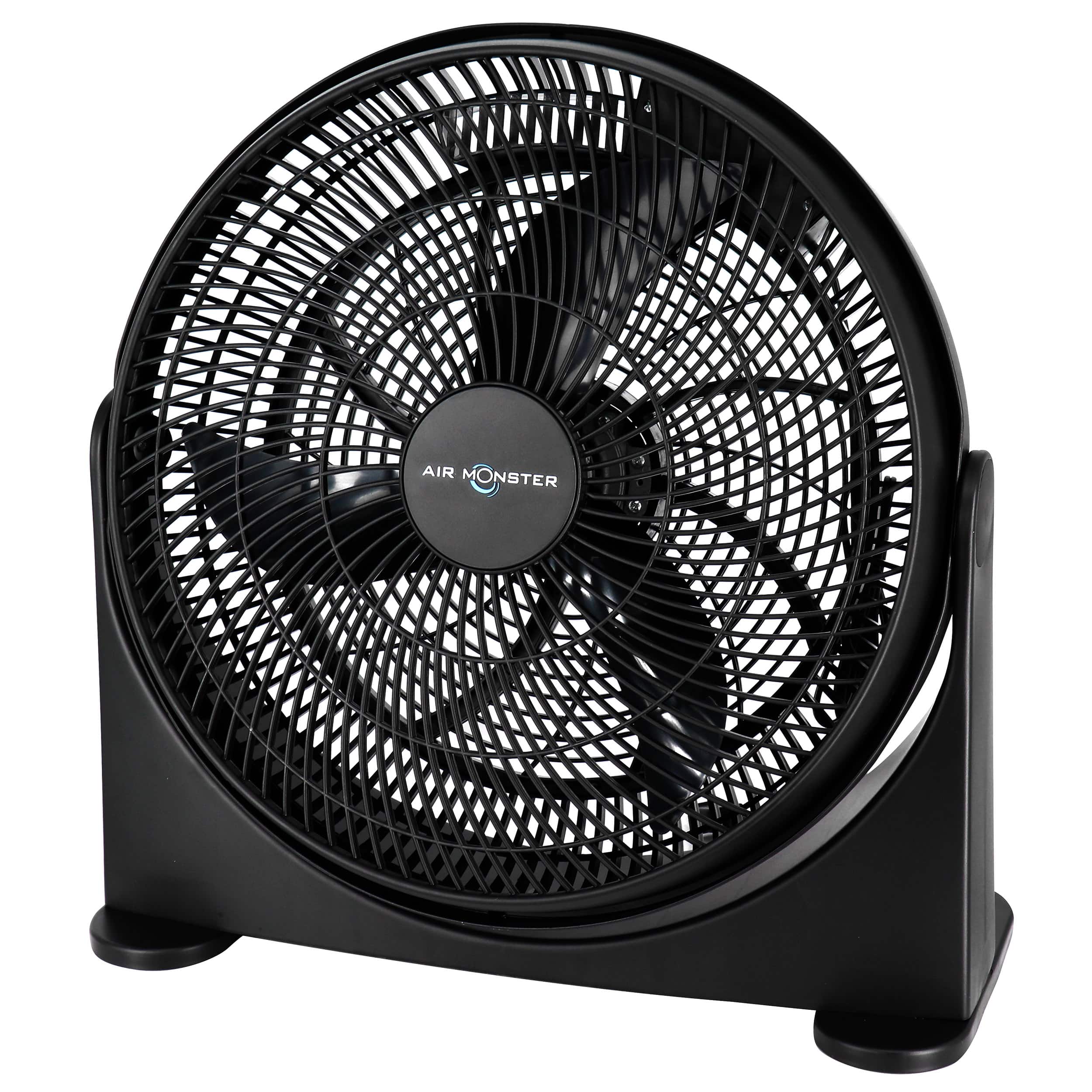 Air Monster - 16 Inch Air Circulator 3 Speed Adjustable Angle Floor Fan - Black